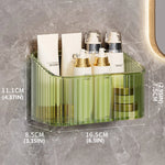 organiseur mural transparent multifonctionnel moderne brosse dents bouteilles cosmétiques serviettes minimaliste adhésif rangement sdb