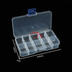boîte rangement bijoux transparente pratique 10 compartiments clips cheveux poignée bleue