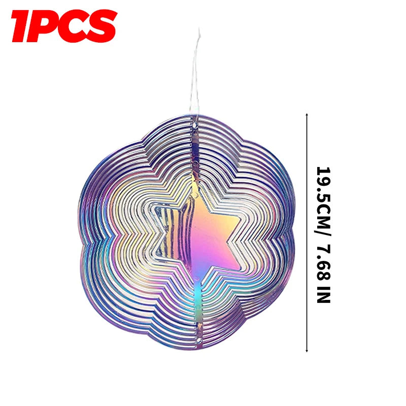 spirales decoratives anti oiseaux multicolore moderne artistique fil suspension jardin decoextérieur reflet