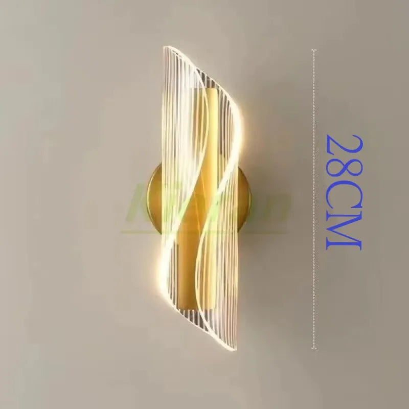lampe murale moderne blanc doré éclairage cuisine salle manger fixée mur lignes ondulées