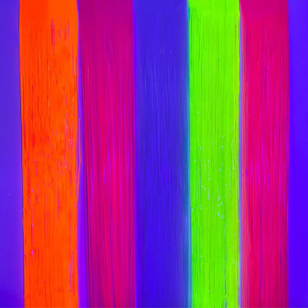rideau lumineux orange rayures moderne adhésif vert fluo rose bleu violet festif