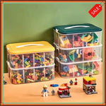 organisateur jouets boîtes rangement vert blanc transparent empilables respectueuses environnement modernes poignées