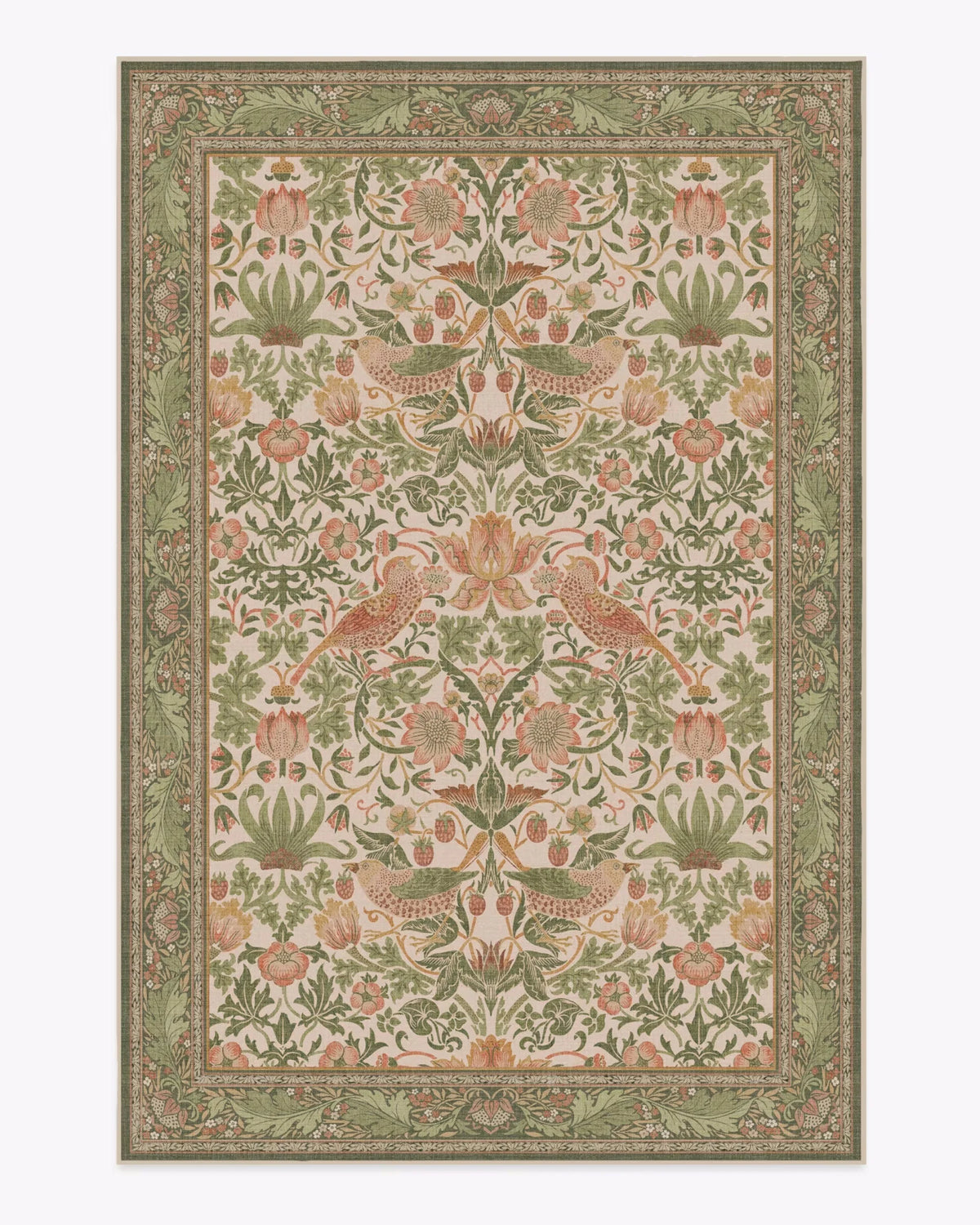 tapis floral oiseaux vert beige bleu rose classique salon chambre salle bainextérieur commercialisation 80x120cm