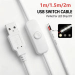 câble usb extension 24v 1m 1m5 2m blanc interrupteur led strip moderne bricolage