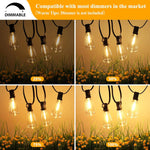 guirlande lumineuse led transparente vintage 15 ampoules 9m clips intégrés blanc noir moderne