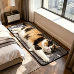 tapis gris imprimé chats moderne antidérapant hand washable durable résistant taches chambre bain