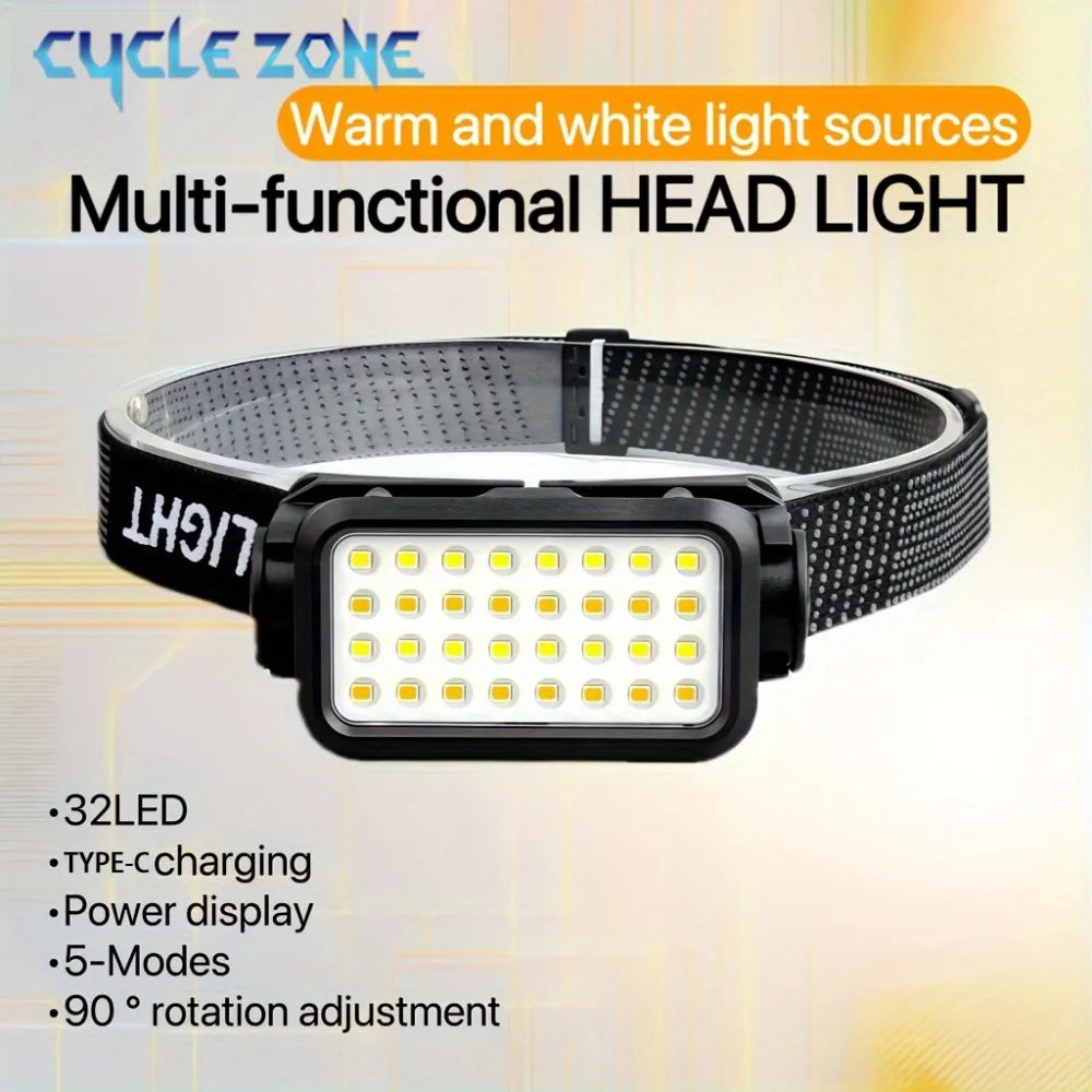 lampe frontale multifonctionnelle modes 16 led blanches 16 led chaleur recharge type