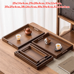 plateau service bois marron poignées moderne minimaliste théière tasses thé