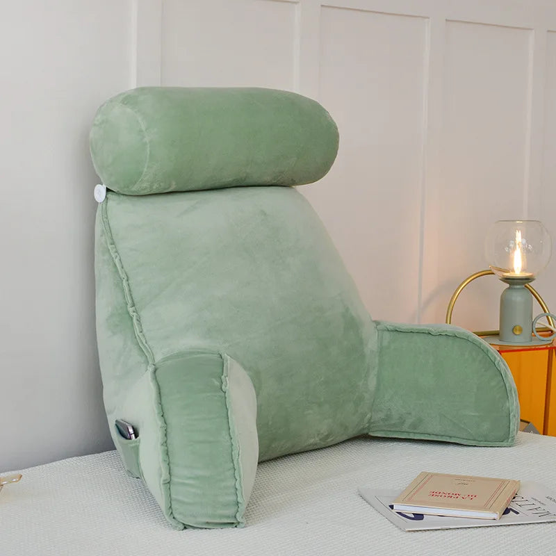 coussin lecture velours gris moderne poche détachable noir bleu vert