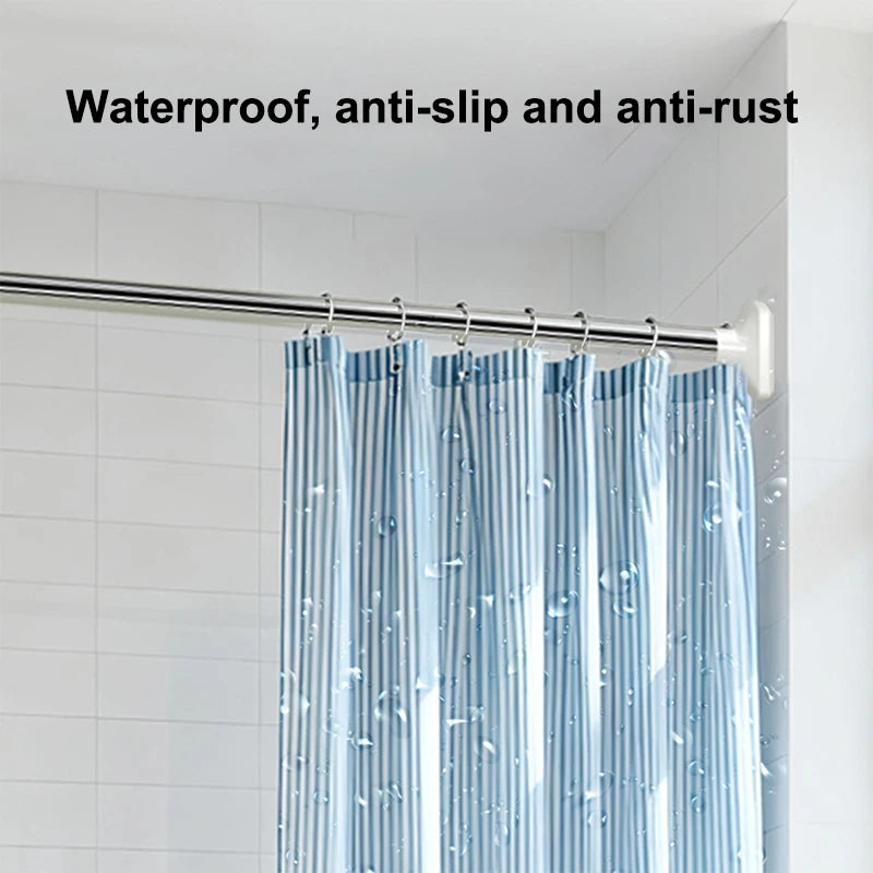 tendeur rideau douche réglable adhésif blanc gris métallique moderne sans perçage