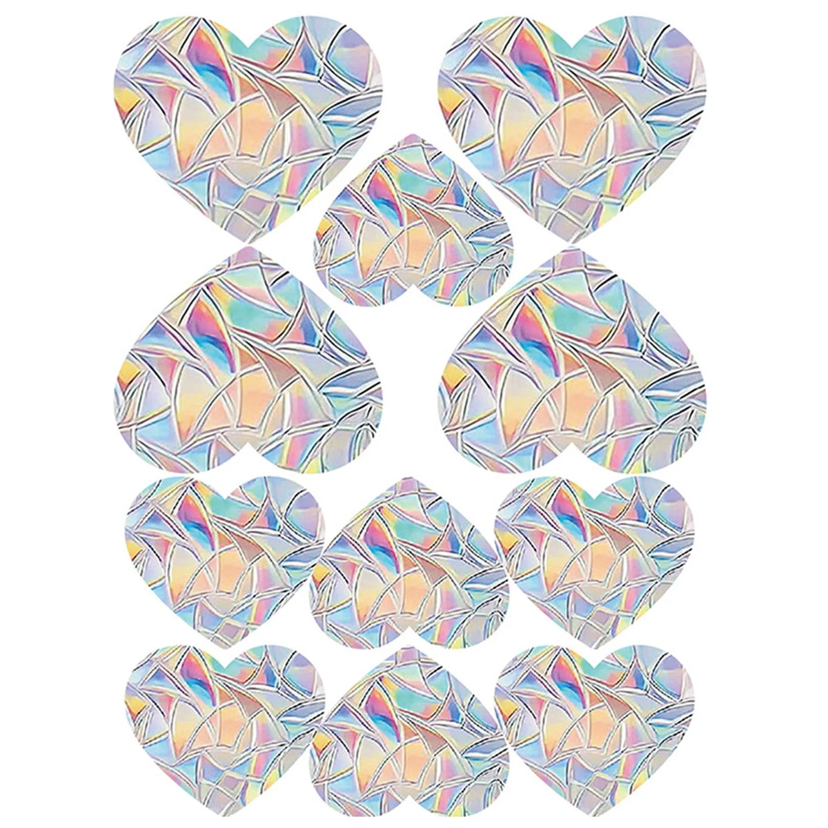 sticker decoratif multicolore geometrique moderne adhesif coeurs papillons champignons feuilles lune echangable fenetre maison