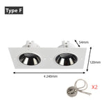 lot spots led encastrés blanc grille hexagonale anti reflet réglable moderne