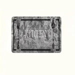 tapis cuisine gris noir marbré floral antidérapant moderne intérieur extérieur