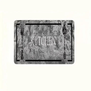 tapis cuisine gris noir marbré floral antidérapant moderne intérieur extérieur