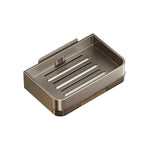 organisateur savon mural adhésif gris argenté moderne salle bain égouttoir strié lisse