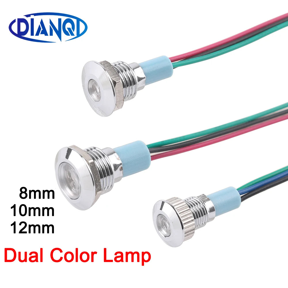 lampe led industrielle 8mm 10mm 12mm argent bleu rouge vert éclairage double ccc certifié