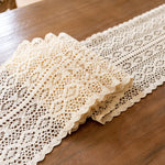 nappe coton dentelle floral bohème bordure frangée transparent table décoration chambre cuisine événement festive