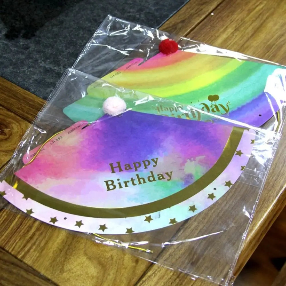 chapeaux fête anniversaire enfant garçon fille imprimé happy birthday motifs floraux dorés multicolores classiques