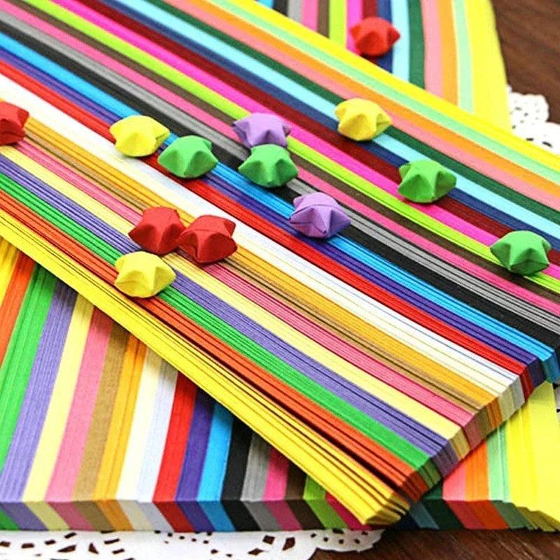 papier origami double face étoiles colorées rouge orange jaune vert bleu violet noël mariage