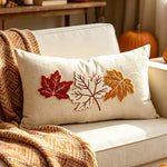 taies d'oreiller automnales citrouille feuilles érable rustique velours polyester non toxique respectueux environnement decoration