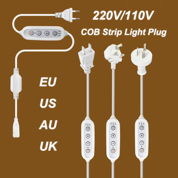 interrupteur minuterie dimmable ruban led cob blanc clips vis moderne 110v 220v eu us