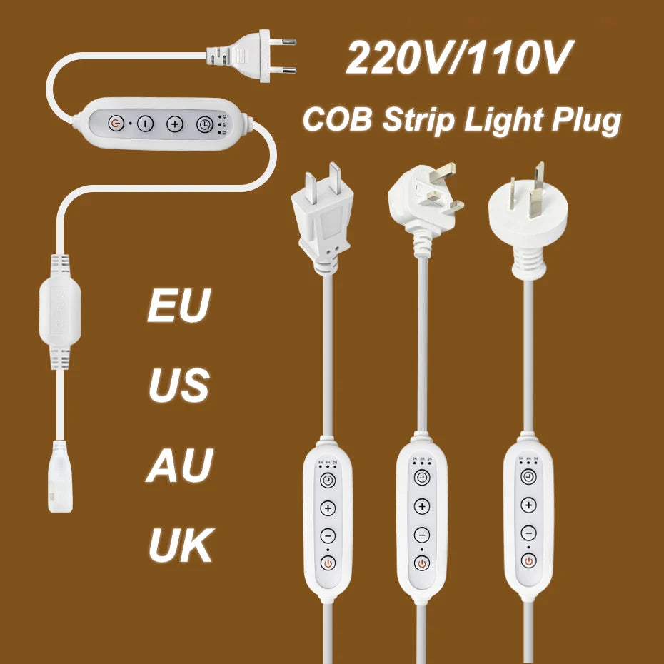 interrupteur minuterie dimmable ruban led cob blanc clips vis moderne 110v 220v eu us