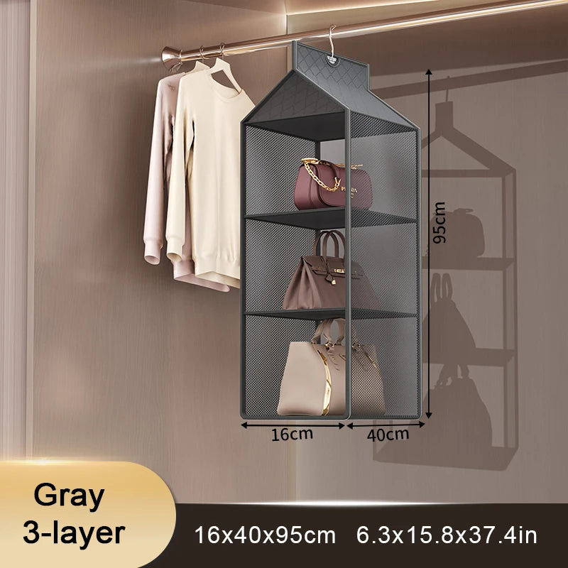 organisateur sacs armoire rangement réutilisable respectueux environnement moderne gris beige noir