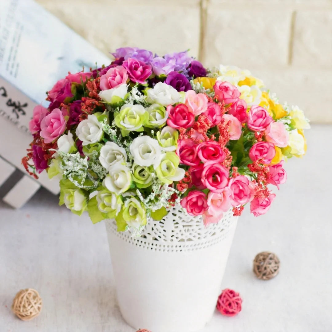bouquets fleurs artificielles roses hortensia modernes decoration intérieure anniversaire mariage fetes