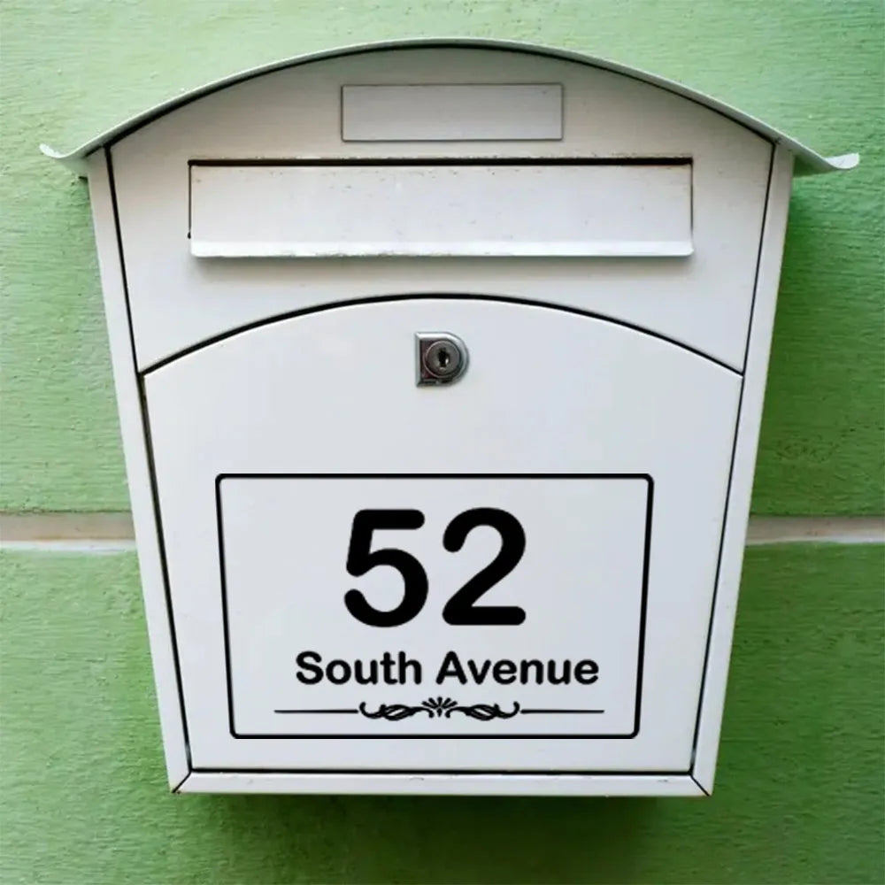 panneau adresse personnalisable adhésif moderne classique couleur noir blanc rouge vert bleu turquoise numéro