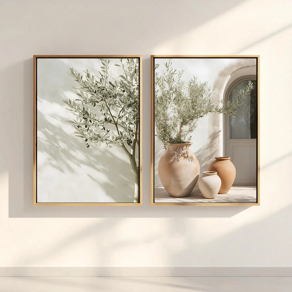 affiche minimaliste arbre vases naturelle toile sans cadre chambre salon 20x30 30x40 40x50 50x75