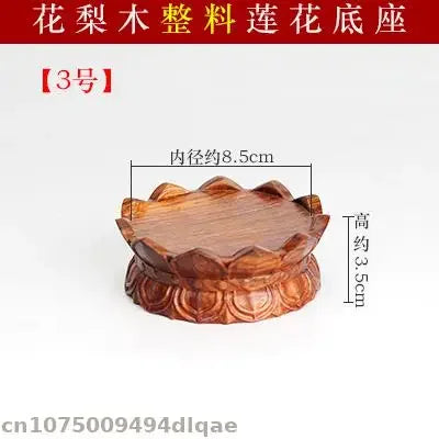 support bois sculpté bouddha fleurs artisanal marron clair étagère décoration maison trépied