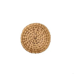 boucles rideau tissage rotin beige moderne fixations vis bouchons blancs dorées