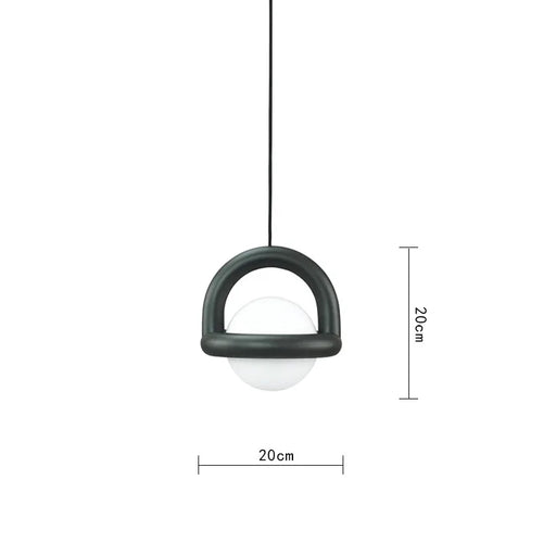 suspension lumineuse moderne pendentif acrylique noir blanc orange bleu rouge anneau métal lampe LEDflux60
