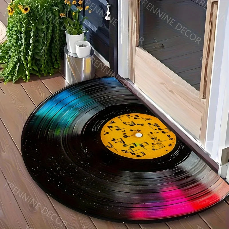 tapis moderne vinyle notes musicales antidérapant résistant décoration intérieure extérieure bleu vert jaune rose