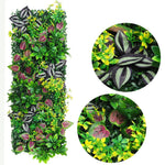 décoration murale plantes artificielles feuilles roses variées moderne intérieur vert rose jaune blanc rouge