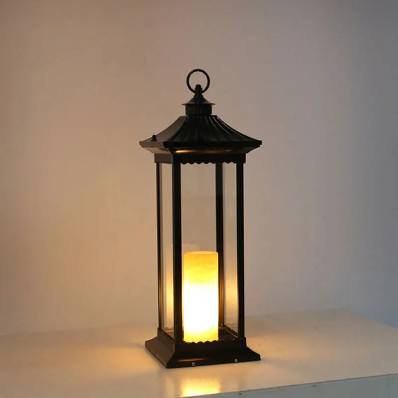 lanterne classique noire ornée extérieure éclairage quotidien bougies anneauextérieur moderne paysagelumière led