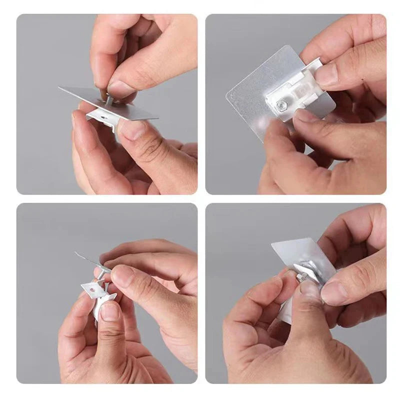 rideau flexible blanc moderne adhésif couvre extrémités vis ancrages autocollants rouleaux supports