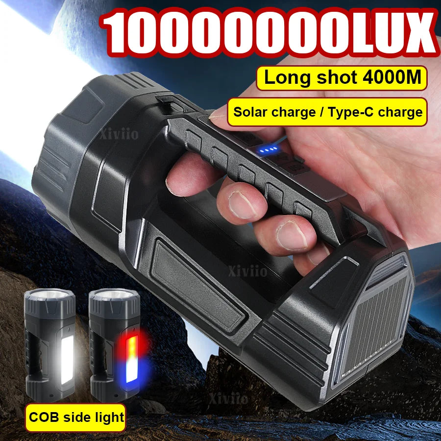 lampe torche rechargeable led solaire usb super lumineuse fishing hunting travail