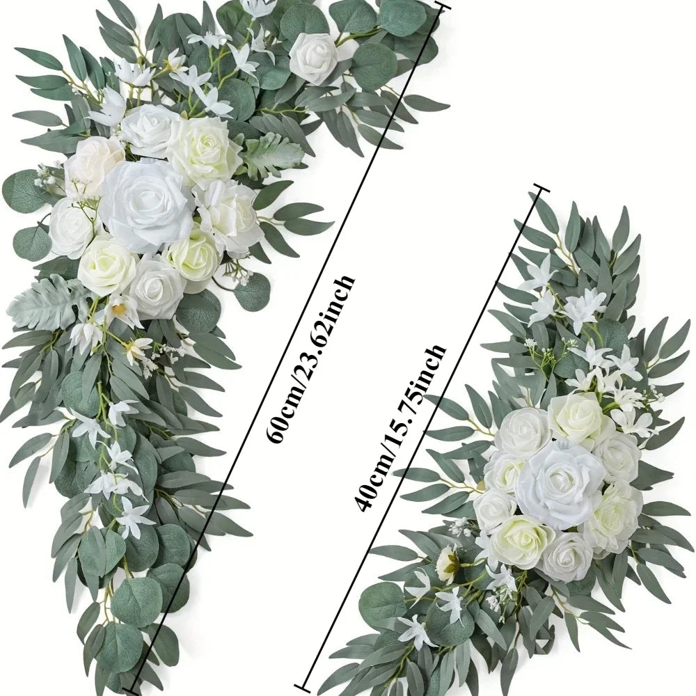 guirlande florale artificielle romantique mariage extérieur decoration maison rose blanc vert