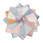 serviettes poche femmes 100 coton rayures colorées classiques 29cm 29cm