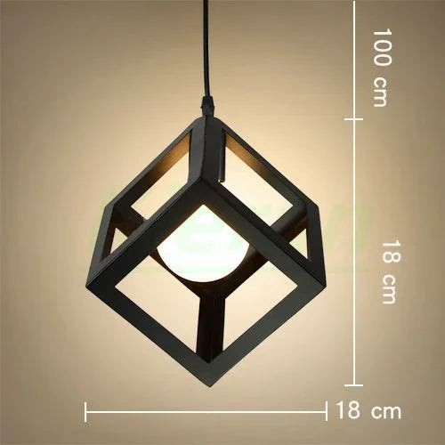 lampe suspendue moderne structure géométrique carrée verte bleue blanche jaune rouge