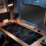 tapis souris gaming hexagonal noir bleu violet moderne organiser souris clavier éléments
