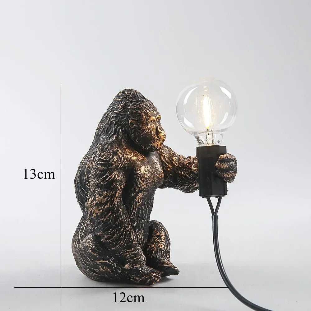 lampe poser gorille bronze noir blanc décoration intérieure moderne ampoules led câbles électriques certifiées