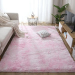 tapis moderne gris bleu rose beige peluche uni résistant décoloration sol