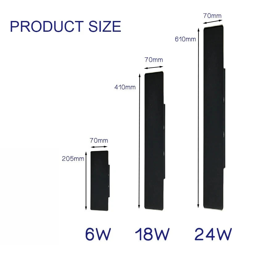 lampe murale moderne noire étanche 18w ip65 led 85265v ip65