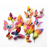 décoration murale papillons 3d adhésifs pvc rose violet blanc brillants 12 pièces différents