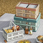 panier pliable bleu clair moderne grille ventilation poignée détachable rangement camping pique nique multifonctionnelextérieur
