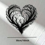 décoration murale cœur floral moderne noir branches feuilles romantique chambre saint valentin