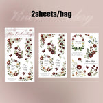 autocollants decoratifs fleurs feuilles papillons abeilles multicolores brodees scrapbooking journal decoration craft