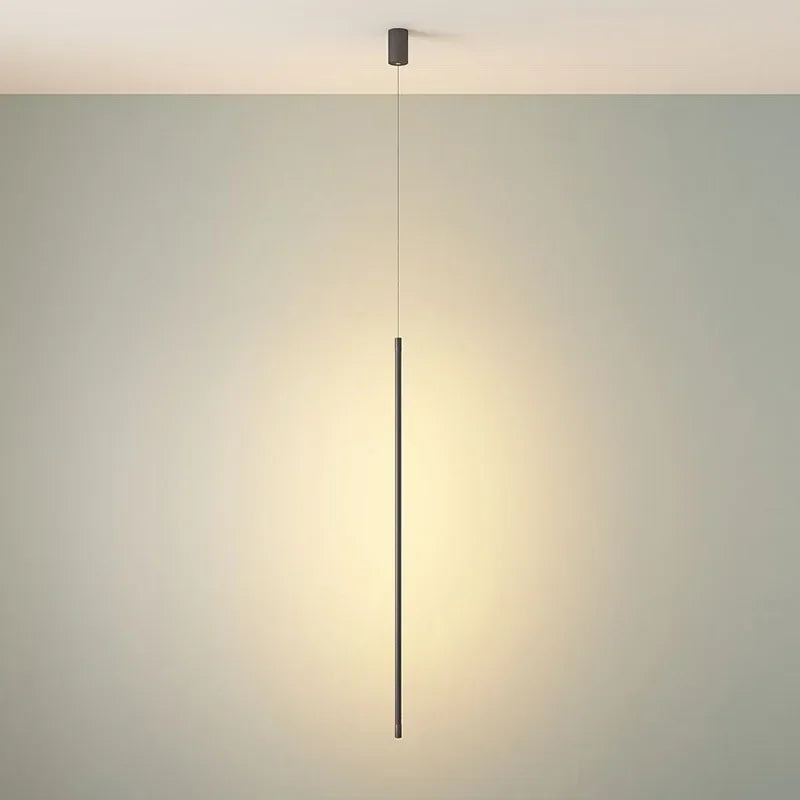 Lampe suspendue LED noire moderne dans une chambre à coucher